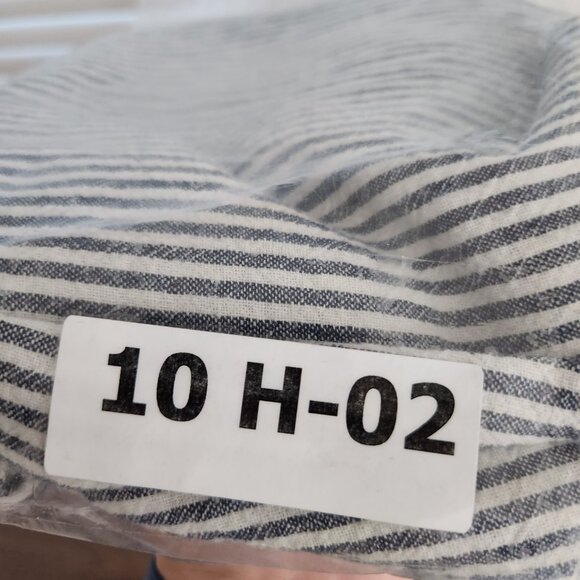 Lykke Wullf Basil Striped Linen Pants Size XS Cropped Wide Leg - Picture 15 of 15